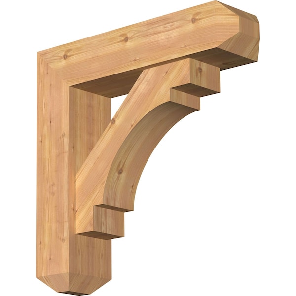 Ekena Millwork Merced Craftsman Smooth Bracket w/ Offset Brace, Western Red Cedar, 7 1/2"W x 30"D x 30"H BKT0806X30X30MRC04SWR - main